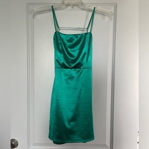 green mini dress